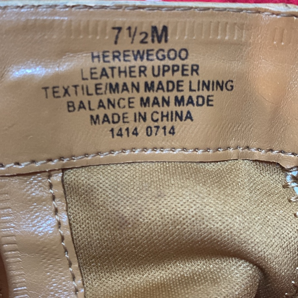 NINE WEST HERE WE GOO LEATHER UPPER BUCKLEGOLD HARDWARE SZ 7.5 tan cowboy boot - Picture 12 of 15